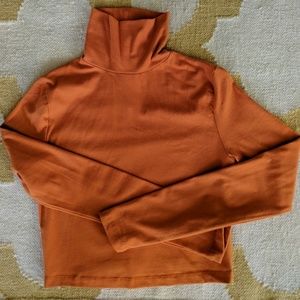 Pumpkin spice colored crop turtleneck